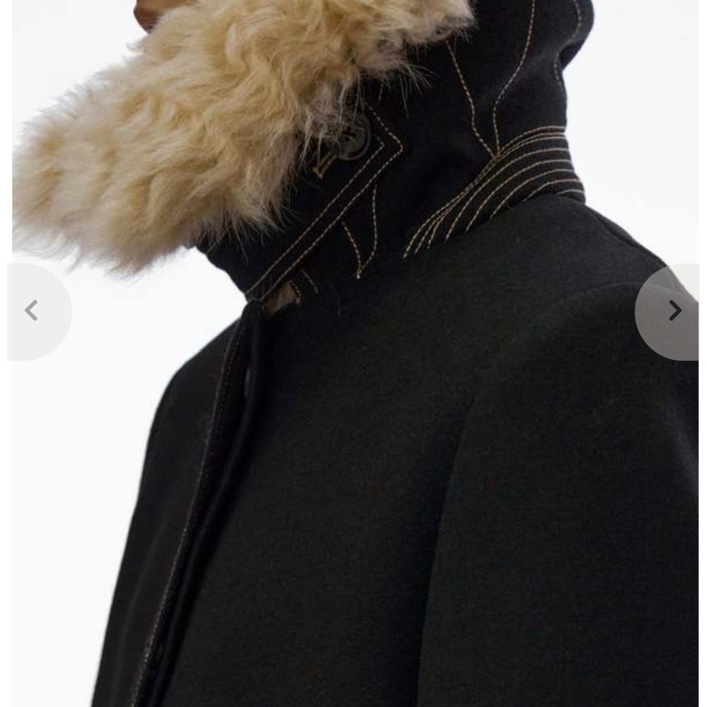 SOLD! SOLD! SOLD! Helmet Lang - Black wool jacket removable shearling collar. - Picture 2 of 8